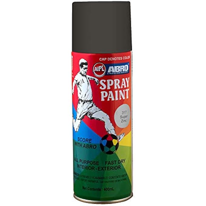 Abro SP-Z1-317 MULTIPURPOSE COLOUR SPRAY PAINT CAN FOR CARS AND BIKES (400ML, SUPER ZINC, 1 PC) - Image 1